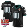 Custom Name/Gender Philadelphia Eagles Super Bowl LIX Champions Vapor Limited Jersey – All Stitched – Black Jersey