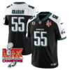 Philadelphia Eagles Super Bowl LIX Champions Gold Vapor Limited Jersey – All Stitched – Brandon Graham – Black Alternate Jersey