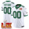 Philadelphia Eagles Kelly Green Super Bowl LIX Patch Vapor Limited Custom Jersey – All Stitched – Kelly White Jersey