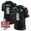 Philadelphia Eagles Super Bowl LIX Champions Gold Vapor Limited Jersey – All Stitched – DeVonta Smith – Black Jersey