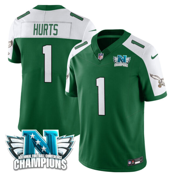 Philadelphia Eagles 2024 NFC Champion Player Jersey – All Stitched – Kelly Alternate – Jalen Hurts Jersey