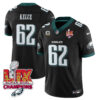 Philadelphia Eagles Super Bowl LIX Champions Gold Vapor Limited Jersey – All Stitched – Jason Kelce – Black Jersey