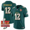 Philadelphia Eagles Super Bowl LIX Champions Gold Trim Vapor Limited Jersey – All Stitched – Randall Cunningham – Midnight Green Jersey