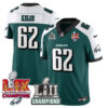 Philadelphia Eagles LII-LIX Super Bowl Champions Vapor Limited Jersey – All Stitched – Green Alternate – Jason Kelce Jersey