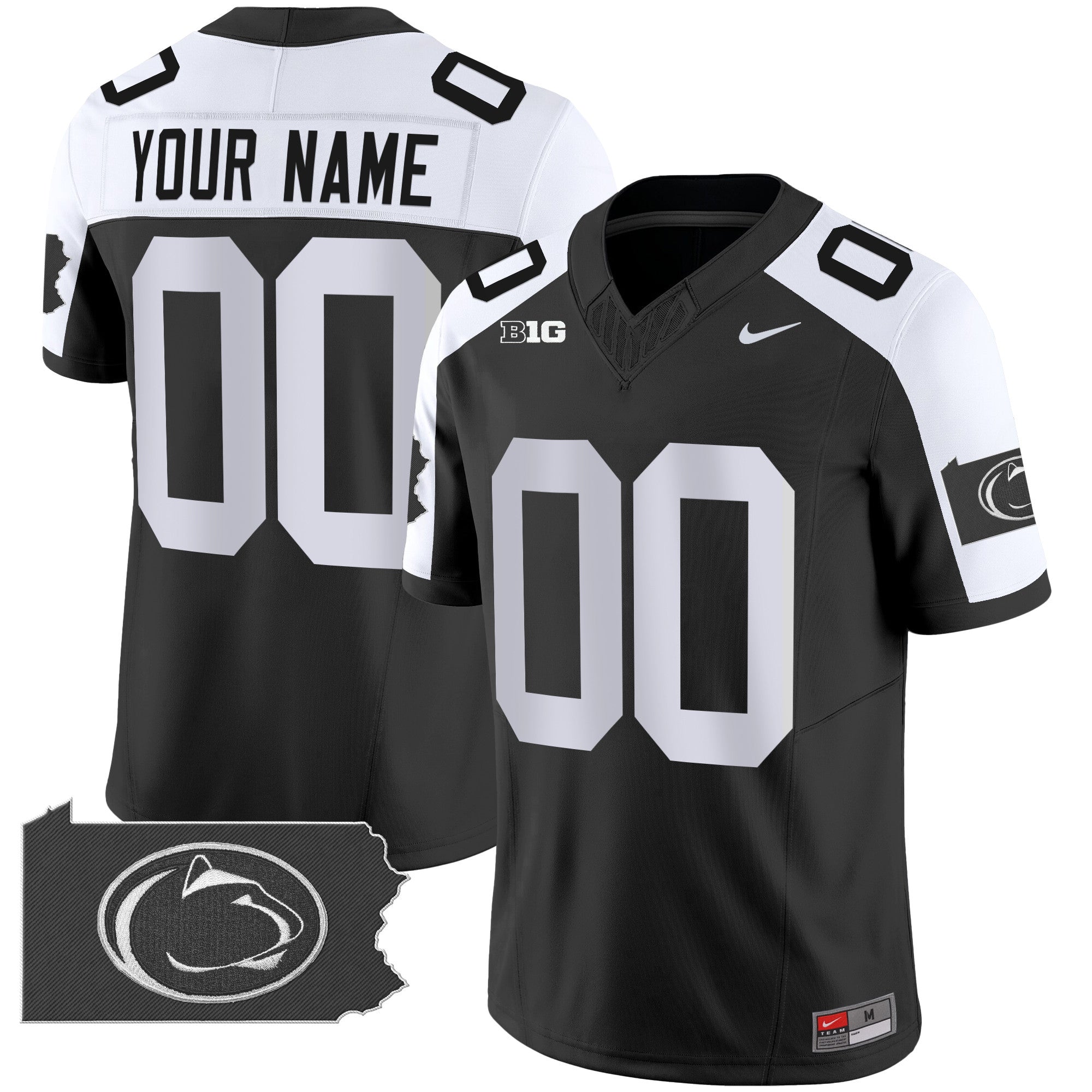 Penn State Nittany Lions 2024 Home Patch Vapor Limited Custom Jersey – All Stitched – Black Alternate Jersey