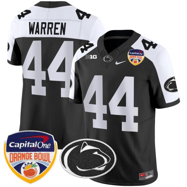 Penn State Nittany Lions Orange Bowl Patch Vapor Limited Jersey – All Stitched – Black Alternare – Tyler Warren Jersey