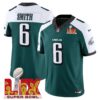 Philadelphia Eagles Super Bowl LIX Patch Vapor Limited Jersey – All Stitched – Green Alternate – DeVonta Smith Jersey