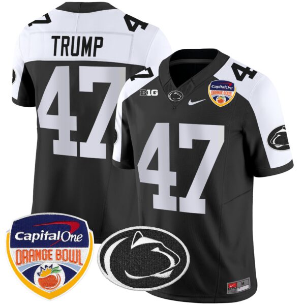 Penn State Nittany Lions Orange Bowl Patch Vapor Limited Jersey – All Stitched – Black Alternare – Donald Trump Jersey