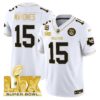 Chiefs Super Bowl LIX Patch Gold Vapor Limited Jersey – All Stitched – White Gold – Patrick Mahomes Jersey