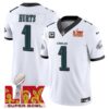 Philadelphia Eagles Super Bowl LIX Patch Vapor Limited Jersey – All Stitched – White – Jalen Hurts Jersey
