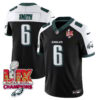 Philadelphia Eagles Super Bowl LIX Champions Gold Vapor Limited Jersey – All Stitched – DeVonta Smith – Black Alternate Jersey