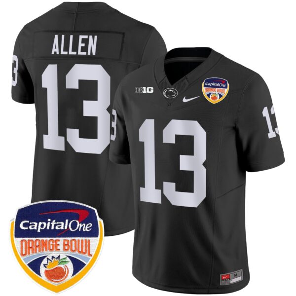 Penn State Nittany Lions Orange Bowl Patch Vapor Limited Jersey – All Stitched – Black – Kaytron Allen Jersey