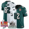 Philadelphia Eagles LII-LIX Super Bowl Champions Vapor Limited Jersey – All Stitched – Split – Jason Kelce Jersey