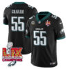 Philadelphia Eagles Super Bowl LIX Champions Gold Vapor Limited Jersey – All Stitched – Brandon Graham – Black Jersey
