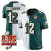 Philadelphia Eagles Super Bowl LIX Champions Gold Trim Vapor Limited Jersey – All Stitched – Randall Cunningham – Split Jersey