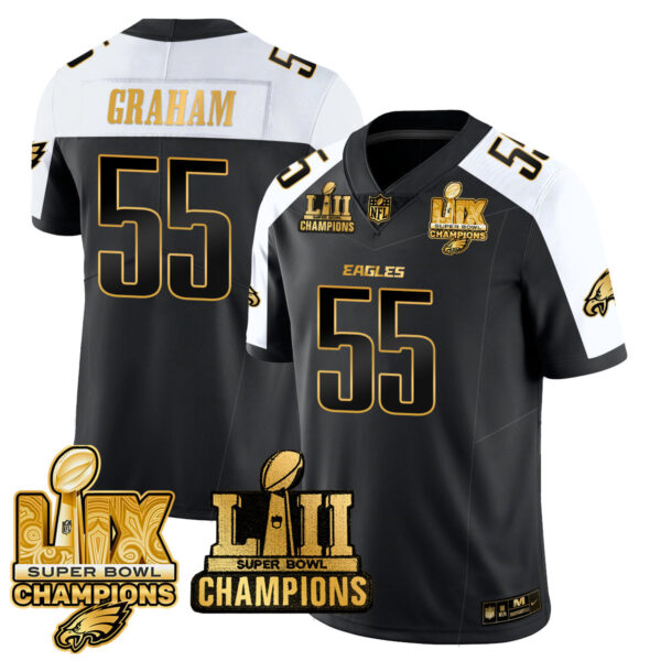 Philadelphia Eagles LII-LIX Super Bowl Champions Gold Jersey – All Stitched – Alternate – Brandon Graham Jersey