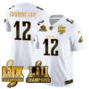 Philadelphia Eagles LII-LIX Super Bowl Champions Gold Jersey – All Stitched – White Gold – Randall Cunningham Jersey