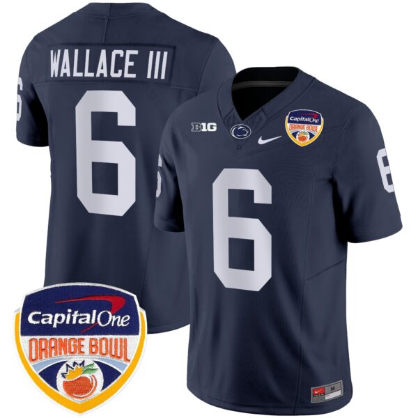 Penn State Nittany Lions Orange Bowl Patch Vapor Limited Jersey – All Stitched – Navy – Harrison Wallace III Jersey
