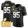 Chiefs Super Bowl LIX Patch Gold Vapor Limited Jersey – All Stitched – Black Limited – Chris Jones Jersey