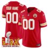 Chiefs Super Bowl LIX Patch Vapor Limited Custom Jersey – All Stitched – Red Jersey