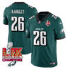 Philadelphia Eagles Super Bowl LIX Champions Gold Vapor Limited Jersey – All Stitched – Saquon Barkley – Midnight Green Jersey