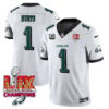 Philadelphia Eagles Super Bowl LIX Champions Gold Vapor Limited Jersey – All Stitched – Jalen Hurts – White Jersey