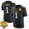 Philadelphia Eagles Super Bowl LIX Champions Gold Vapor Limited Jersey – All Stitched – Jalen Hurts – Black Limited Jersey