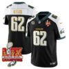 Philadelphia Eagles Super Bowl LIX Champions Gold Trim Vapor Limited Jersey – All Stitched – Jason Kelce – Black Alternate Jersey
