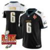 Philadelphia Eagles Super Bowl LIX Champions Gold Trim Vapor Limited Jersey – All Stitched – DeVonta Smith – Black Alternate Jersey