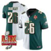Philadelphia Eagles Super Bowl LIX Champions Gold Trim Vapor Limited Jersey – All Stitched – Saquon Barkley – Split Jersey