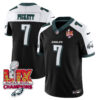 Philadelphia Eagles Super Bowl LIX Champions Gold Trim Vapor Limited Jersey – All Stitched – Kenny Pickett – Black Alternate Jersey