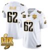 Philadelphia Eagles Super Bowl LIX Champions Gold Vapor Limited Jersey – All Stitched – Jason Kelce – White Gold Jersey