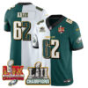 Philadelphia Eagles LII-LIX Super Bowl Champions Vapor Limited Gold Jersey – All Stitched – Split – Jason Kelce Jersey