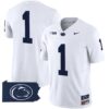 Penn State Nittany Lions 2024 Home Patch Vapor Limited Jersey – All Stitched – White – #1 Team Jersey