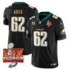 Philadelphia Eagles Super Bowl LIX Champions Gold Trim Vapor Limited Jersey – All Stitched – Jason Kelce – Black Jersey