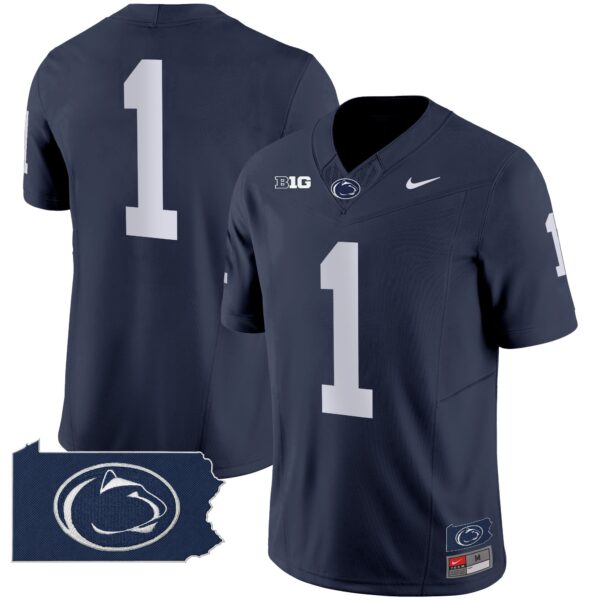 Penn State Nittany Lions 2024 Home Patch Vapor Limited Jersey – All Stitched – Navy – #1 Team Jersey