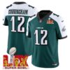 Philadelphia Eagles Super Bowl LIX Patch Vapor Limited Jersey – All Stitched – Green Alternate – Randall Cunningham Jersey