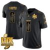 Philadelphia Eagles Super Bowl LIX Champions Gold Trim Vapor Limited Jersey – All Stitched – DeVonta Smith – Black Gold Jersey