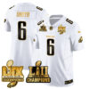Philadelphia Eagles LII-LIX Super Bowl Champions Gold Jersey – All Stitched – White Gold – DeVonta Smith Jersey