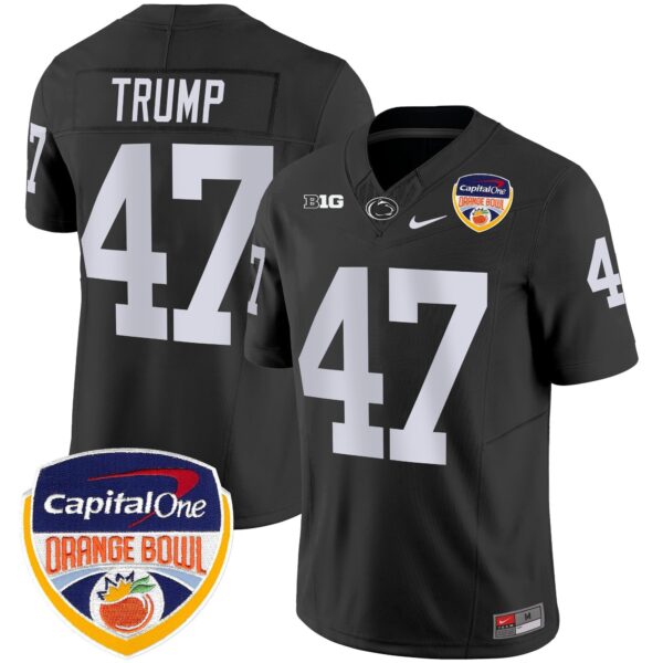 Penn State Nittany Lions Orange Bowl Patch Vapor Limited Jersey – All Stitched – Black – Donald Trump Jersey