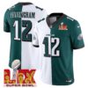 Philadelphia Eagles Super Bowl LIX Patch Vapor Limited Jersey – All Stitched – Split – Randall Cunningham Jersey
