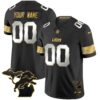 Detroit Lions 2024 Michigan Patch Gold Vapor Custom Jersey – All Stitched – Black Limited Jersey