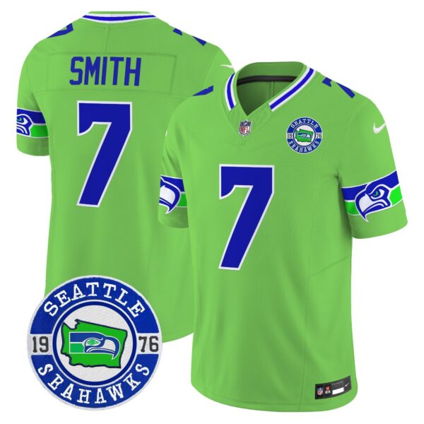 Seahawks 2024 Seattle Est. 1976 Patch Vapor Limited Jersey – All Stitched – Green – Geno Smith Jersey