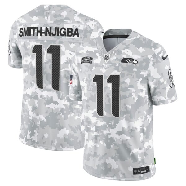 Seahawks 2024 Salute to Service Vapor Limited Jersey – Arctic Camo – All Stitched – Smith-Njigba Jersey
