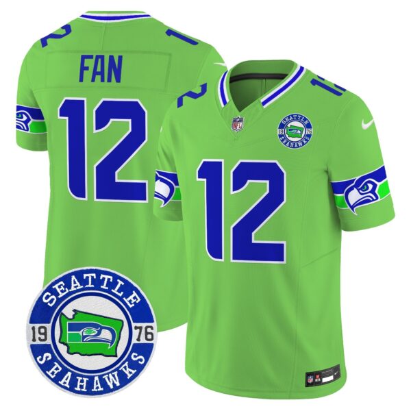 Seahawks 2024 Seattle Est. 1976 Patch Vapor Limited Jersey – All Stitched – Green – 12Th Fan Jersey