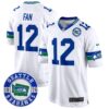Seahawks Throwback Est. 1976 Patch Game Jersey – All Stitched – White – 12th Fan Jersey