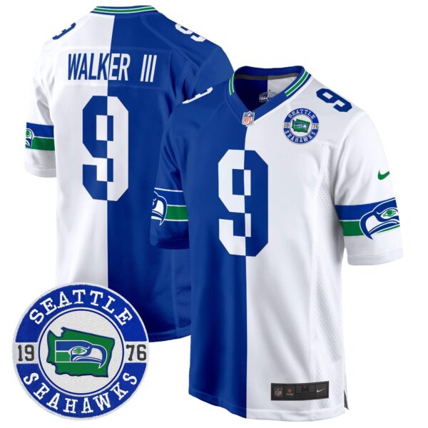 Seahawks Throwback Est. 1976 Patch Game Jersey – All Stitched – Split – Walker III Jersey