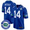 Seahawks Throwback Est. 1976 Patch Game Jersey – All Stitched – Royal – DK Metcalf Jersey