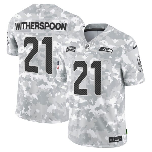 Seahawks 2024 Salute to Service Vapor Limited Jersey – Arctic Camo – All Stitched – Devon Witherspoon Jersey