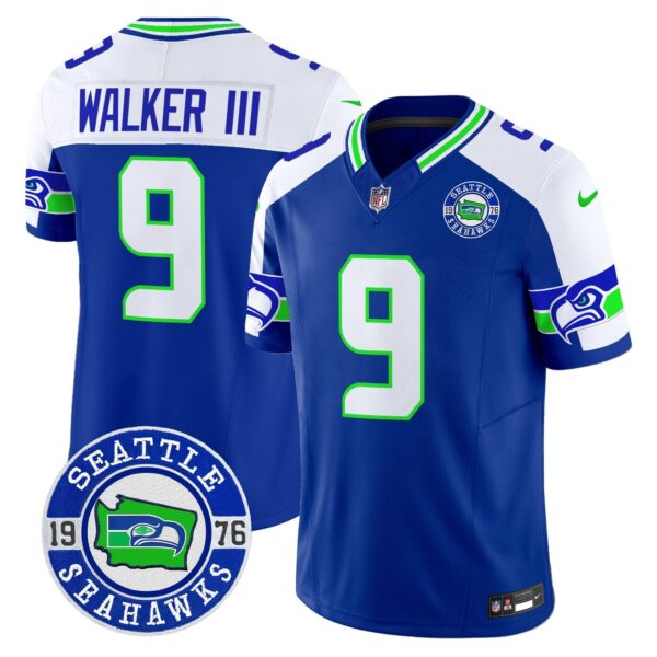 Seahawks 2024 Seattle Est. 1976 Patch Vapor Limited Jersey – All Stitched – Royal Alternate – Walker III Jersey